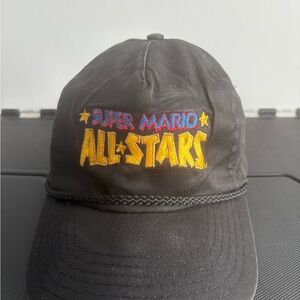Vintage Super Mario All-Stars Black Snapback Hat